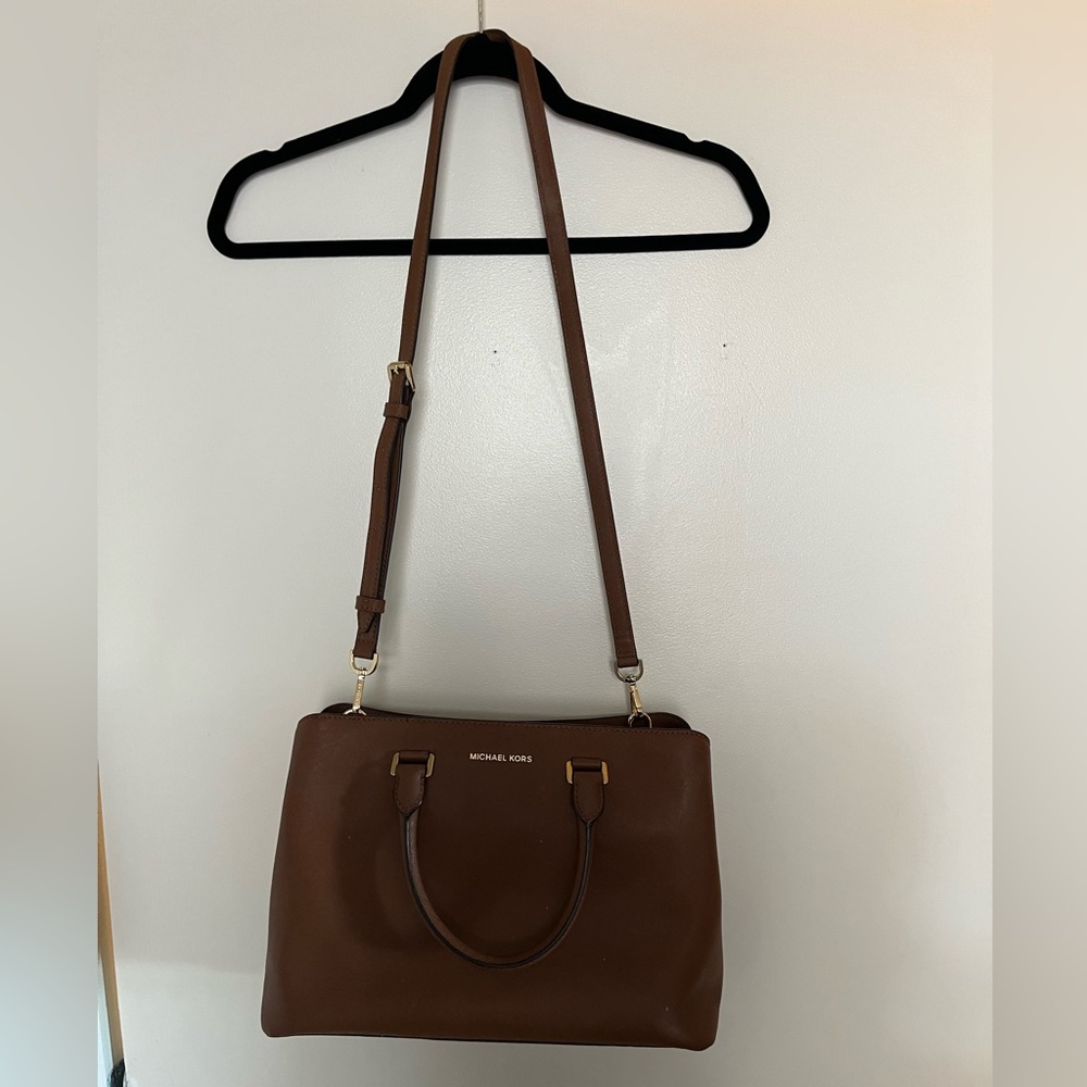 Michael Kors Savannah Saffiano Tan Leather Purse